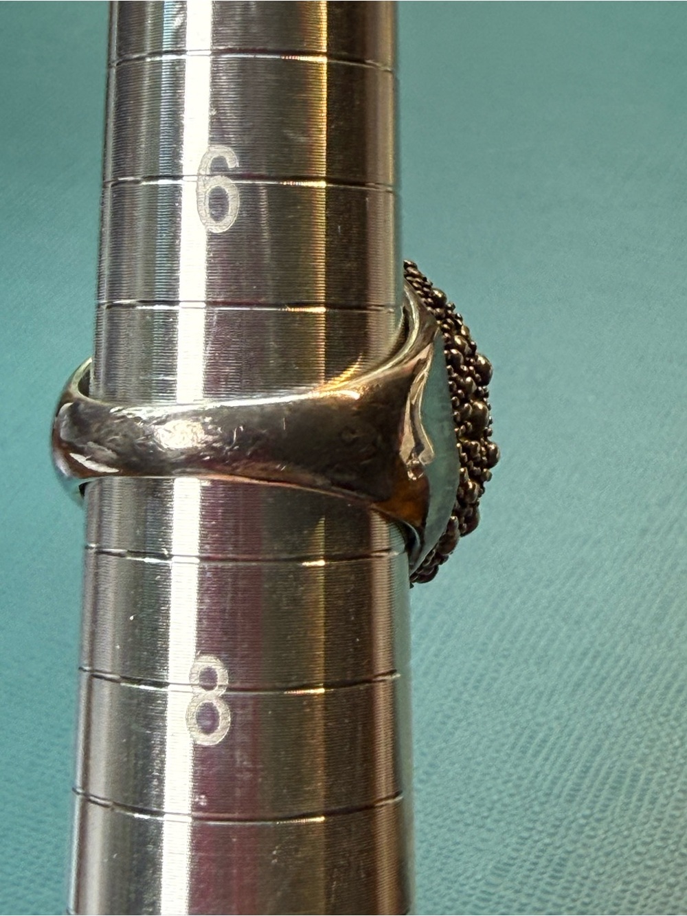 Michael Dawkins Sterling Silver 925 Mint Quartz MOP Doublet Starry Night Ring - Picture 8 of 12